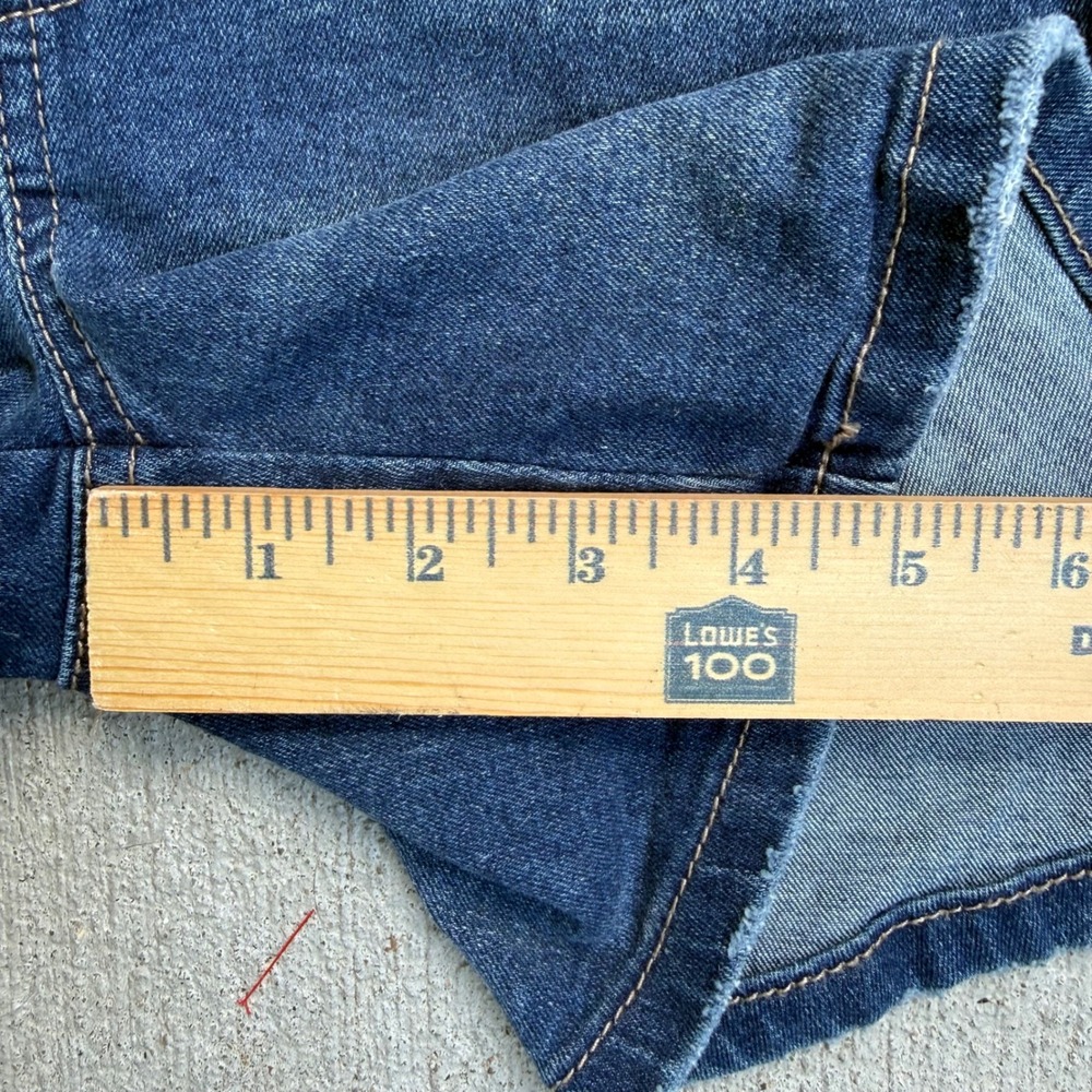 Gemma Rae Denim Short Overalls Medium Distressed Stretch Bib Romper Blue - Picture 8 of 11